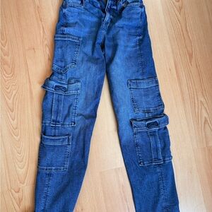 American Eagle Outfitters Men's Relaxed Blue Cargo Jeans